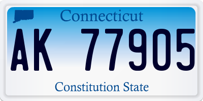 CT license plate AK77905