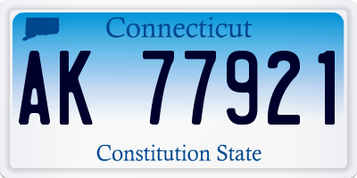 CT license plate AK77921