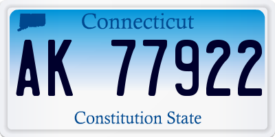 CT license plate AK77922