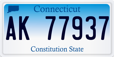 CT license plate AK77937