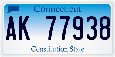 CT license plate AK77938