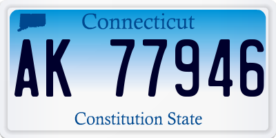 CT license plate AK77946