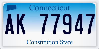 CT license plate AK77947