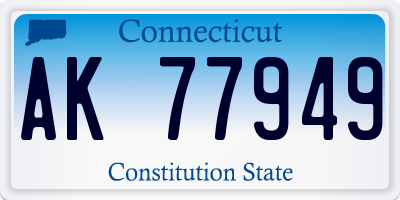 CT license plate AK77949