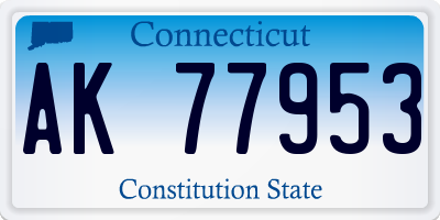 CT license plate AK77953