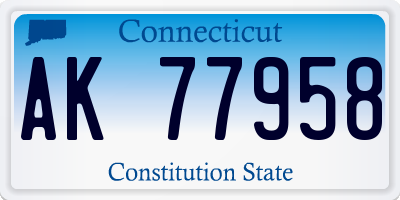 CT license plate AK77958