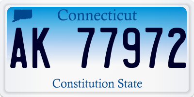 CT license plate AK77972