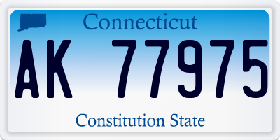 CT license plate AK77975