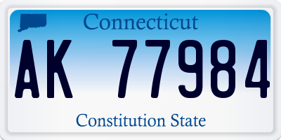 CT license plate AK77984