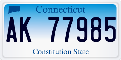CT license plate AK77985