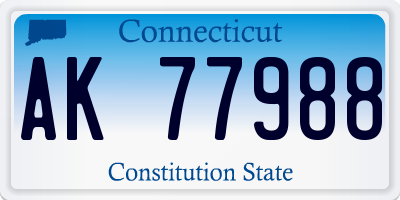 CT license plate AK77988