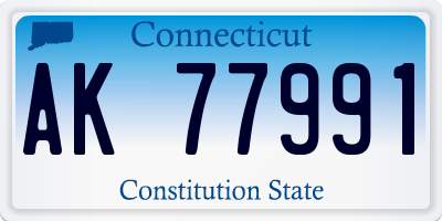 CT license plate AK77991