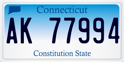 CT license plate AK77994