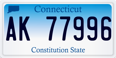 CT license plate AK77996