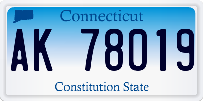 CT license plate AK78019