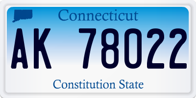 CT license plate AK78022