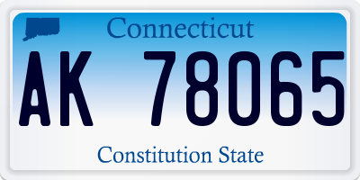 CT license plate AK78065