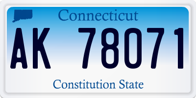 CT license plate AK78071