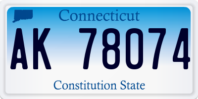CT license plate AK78074
