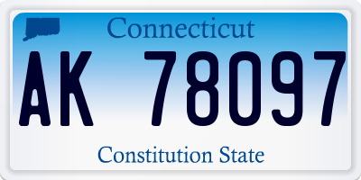 CT license plate AK78097