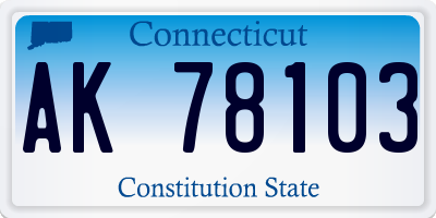 CT license plate AK78103