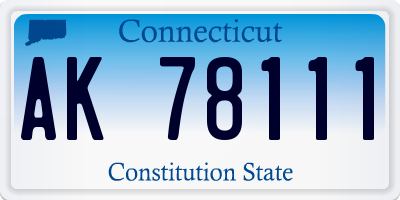 CT license plate AK78111