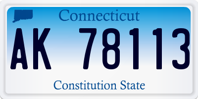 CT license plate AK78113