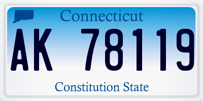 CT license plate AK78119