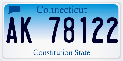CT license plate AK78122