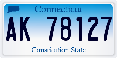CT license plate AK78127
