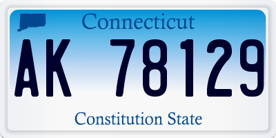 CT license plate AK78129