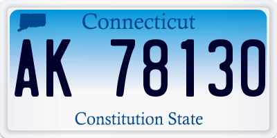 CT license plate AK78130