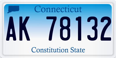CT license plate AK78132