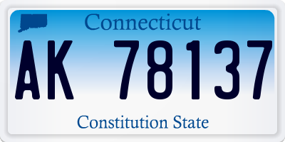 CT license plate AK78137