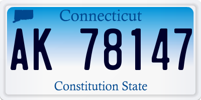 CT license plate AK78147
