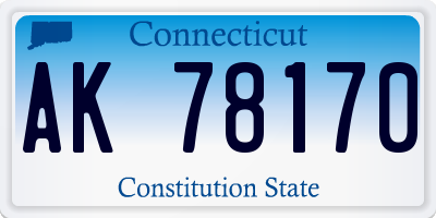 CT license plate AK78170