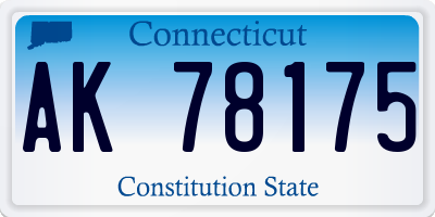 CT license plate AK78175
