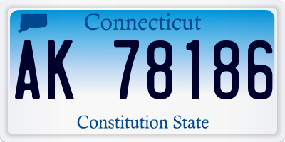 CT license plate AK78186