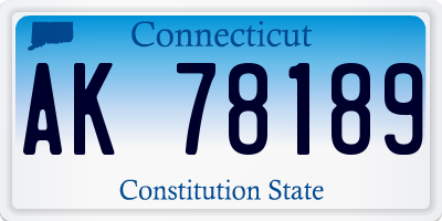 CT license plate AK78189