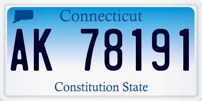 CT license plate AK78191