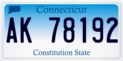 CT license plate AK78192