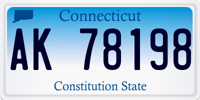 CT license plate AK78198