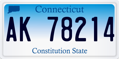 CT license plate AK78214