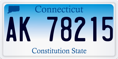 CT license plate AK78215