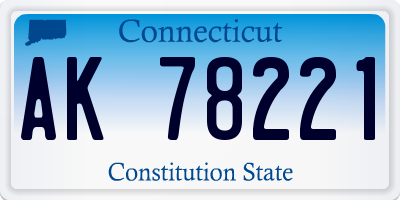 CT license plate AK78221