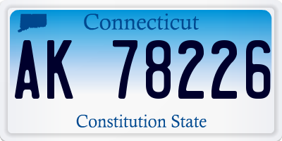 CT license plate AK78226