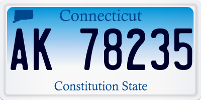 CT license plate AK78235