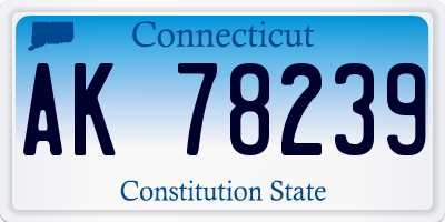 CT license plate AK78239