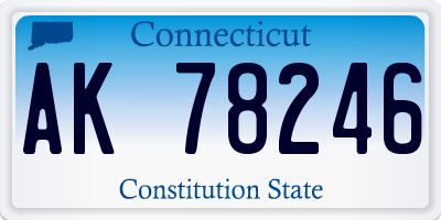CT license plate AK78246