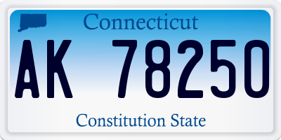 CT license plate AK78250